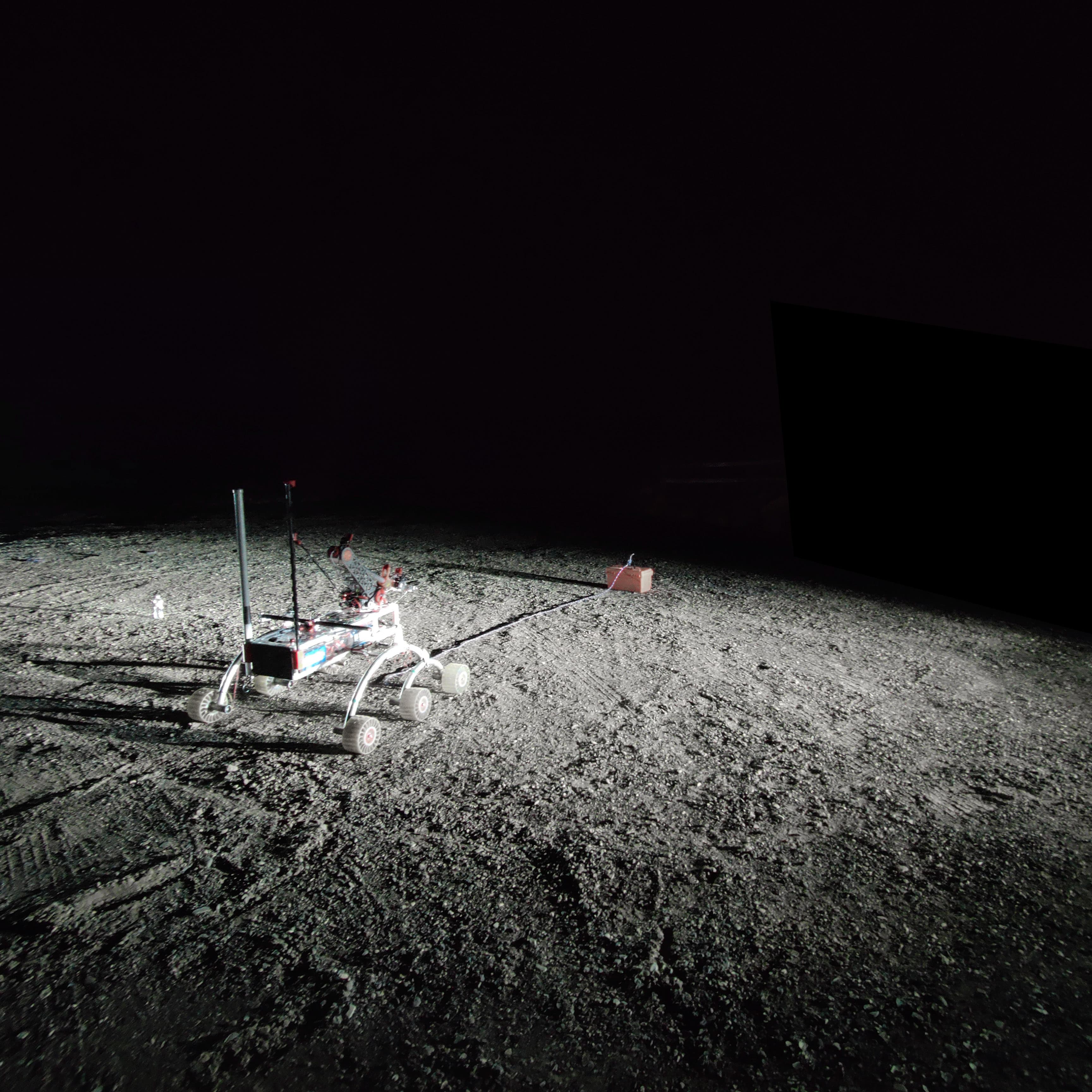 testing in the gravel driveway at night looks like the moon